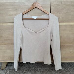 H&M Cream Long Sleeve Women's Top Size Medium